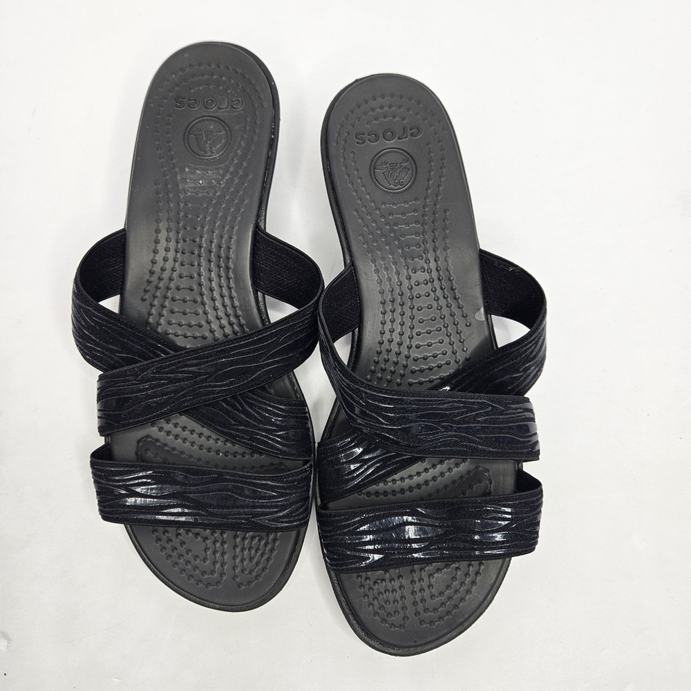 Croc Sandals Stretchy Straps Size‎ 8W Heel To Toe 10"